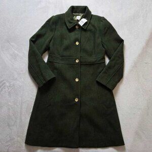 New 10 J Crew Factory wool-blend lady day coat in Pine Green